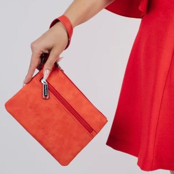 Buckle Down Disney Mickey Mouse Double Pocket Wristlet - Picture 1 of 6